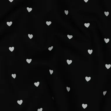 -Katoen stof - poplin - hartjes - zwart - 6120-011 - Katoen stof - poplin - hartjes - zwart - 6120-011 