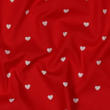 -Katoen stof - poplin - hartjes - rood - 6120-015 - Katoen stof - poplin - hartjes - rood - 6120-015