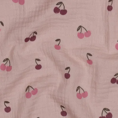 -Hydrofiel stof - kersen - oudroze - 6129-015 - Hydrofiel stof - kersen - oudroze - 6129-015