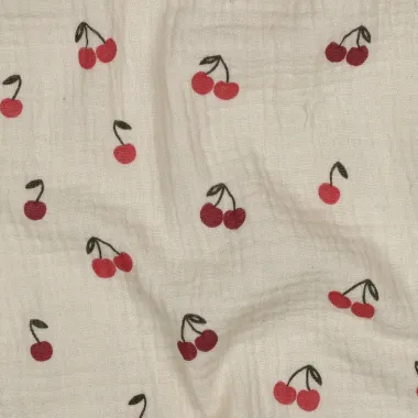 -Hydrofiel stof - kersen - naturel - 6129-062 - Hydrofiel stof - kersen - naturel - 6129-062
