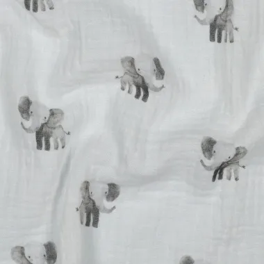 -Hydrofiel stof - biologisch - digitaal olifanten - wit - 6154-002 - Hydrofiel stof - biologisch - digitaal olifanten - wit - 6154-002