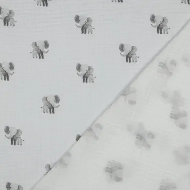 -Hydrofiel stof - biologisch - digitaal olifanten - wit - 6154-002 - Hydrofiel stof - biologisch - digitaal olifanten - wit - 6154-002