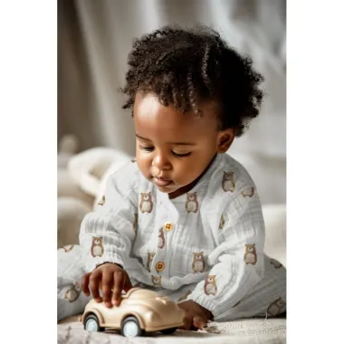 -Hydrofiel stof - digitaal beertjes - wit - 6154-012 - Hydrofiel stof - digitaal beertjes - wit - 6154-012