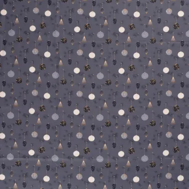 -Kerststof - katoen poplin - kerstballen - grijsblauw - 20754-007 - Kerststof - katoen poplin - kerstballen - grijsblauw - 20754-007