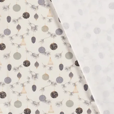 -Kerststof - katoen poplin - kerstballen - lichtbeige - 20754-052 - Kerststof - katoen poplin - kerstballen - lichtbeige - 20754-052