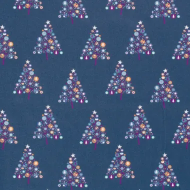 -Kerststof - katoen poplin - kerstbomen - blauw - 20767-008 - Kerststof - katoen poplin - kerstbomen - blauw - 20767-008