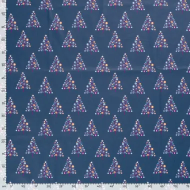 -Kerststof - katoen poplin - kerstbomen - blauw - 20767-008 - Kerststof - katoen poplin - kerstbomen - blauw - 20767-008