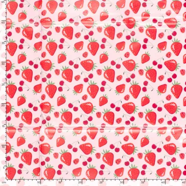 -Tafelzeil - rood fruit - lichtroze - 1837-011 - Tafelzeil - rood fruit - lichtroze - 1837-011