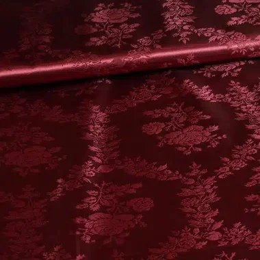-Satijn stof - jacquard - rozen - bordeaux - 5999-9 - Satijn stof - jacquard - rozen - bordeaux - 5999-9