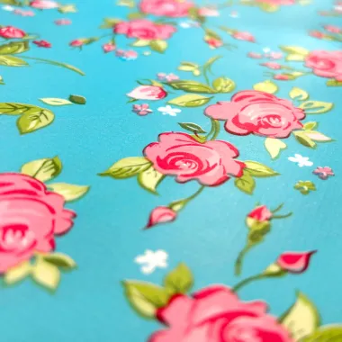 -Tafelzeil - rozen - aqua - 1838-024 - Tafelzeil - rozen - aqua - 1838-024