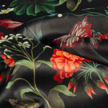 -Fluweel stof - digitaal bloemen - zwart - 1912-069 - Fluweel stof - digitaal bloemen - zwart - 1912-069