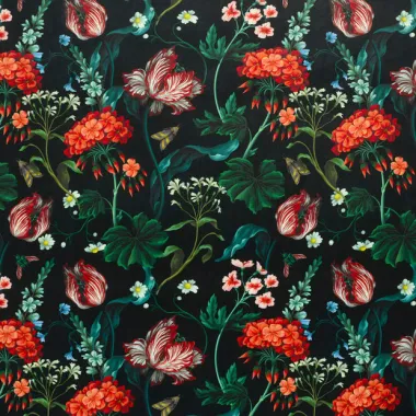 -Fluweel stof - digitaal bloemen - zwart - 1912-069 - Fluweel stof - digitaal bloemen - zwart - 1912-069