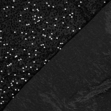 -Pailletten stof - fluweel - zwart - 24307-069 - Pailletten stof - fluweel - zwart - 24307-069
