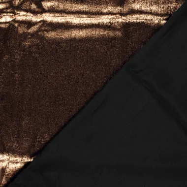 -Satijn stof - stretch - foliedruk - brons - 24315-090 - Satijn stof - stretch - foliedruk - brons - 24315-090