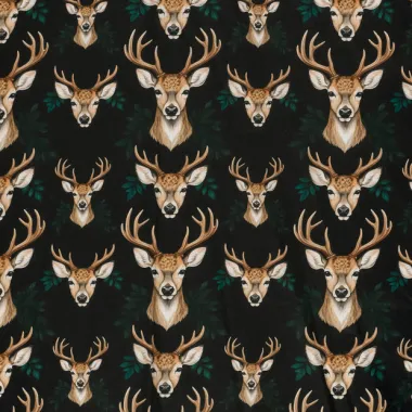 -Panama stof - digitaal herten - zwart multi - 1968-069 - Panama stof - digitaal herten - zwart multi - 1968-069