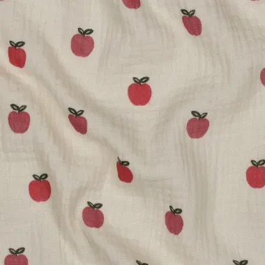-Hydrofiel stof - appels - naturel - 6129-002 - Hydrofiel stof - appels - naturel - 6129-002