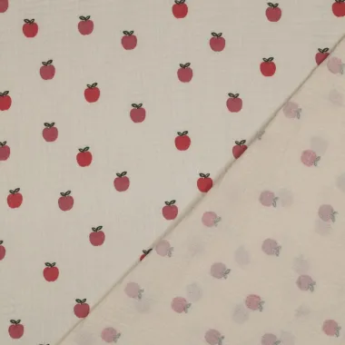 -Hydrofiel stof - appels - naturel - 6129-002 - Hydrofiel stof - appels - naturel - 6129-002