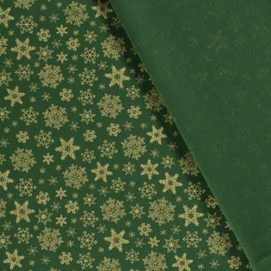 -Kerststof - katoen poplin - folie kerststerren - groen - 20708-025 - Kerststof - katoen poplin - folie kerststerren - groen - 20708-025