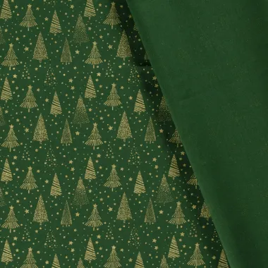 -Weihnachtsstoff – Baumwollpopeline – Folien-Weihnachtsbäume – grün – 20710-025 - Weihnachtsstoff – Baumwollpopeline – Folien-Weihnachtsbäume – grün – 20710-025
