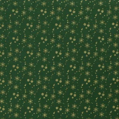 -Kerststof - katoen poplin - folie kerststerren - groen - 20711-025 - Kerststof - katoen poplin - folie kerststerren - groen - 20711-025