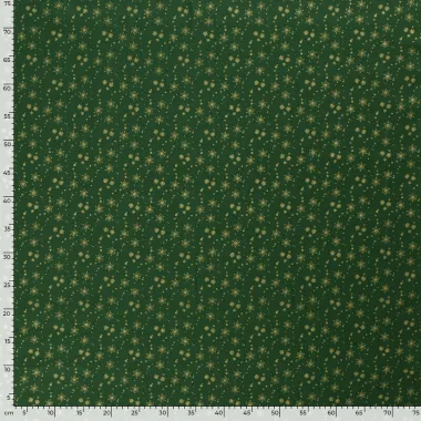 -Kerststof - katoen poplin - folie kerststerren - groen - 20711-025 - Kerststof - katoen poplin - folie kerststerren - groen - 20711-025