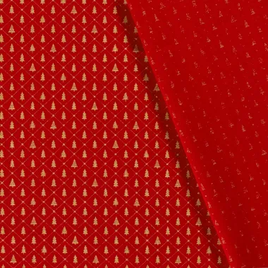 -Kerststof - katoen poplin - folie kerstbomen - rood - 20714-015 - Kerststof - katoen poplin - folie kerstbomen - rood - 20714-015