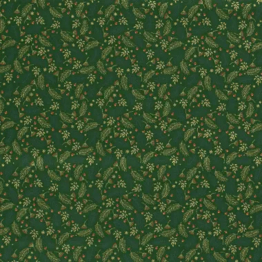 -Kerststof - katoen poplin - folie kersttakken - groen - 20715-025 - Kerststof - katoen poplin - folie kersttakken - groen - 20715-025