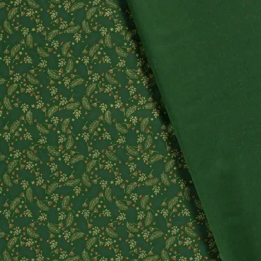 -Kerststof - katoen poplin - folie kersttakken - groen - 20715-025 - Kerststof - katoen poplin - folie kersttakken - groen - 20715-025