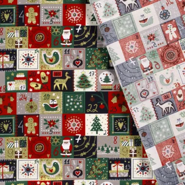 -Weihnachtsstoff – Baumwollpopeline – verschiedene Weihnachtsmotive – mehrfarbig – 20724-008 - Weihnachtsstoff – Baumwollpopeline – verschiedene Weihnachtsmotive – mehrfarbig – 20724-008