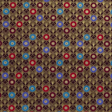 -Kerststof - katoen poplin - folie kerststerren - aubergine - 20741-046 - Kerststof - katoen poplin - folie kerststerren - aubergine - 20741-046