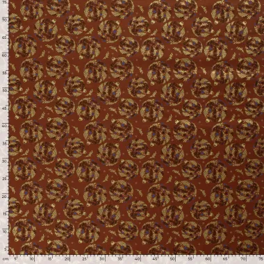 -Kerststof - katoen poplin - folie kersttakken - brique - 20750-056 - Kerststof - katoen poplin - folie kersttakken - brique - 20750-056