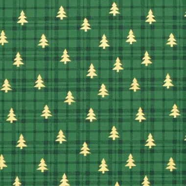 -Kerststof - katoen poplin - folie kerstbomen - groen - 22700-025 - Kerststof - katoen poplin - folie kerstbomen - groen - 22700-025