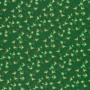 -Kerststof - katoen poplin - folie herten - groen - 22702-025 - Kerststof - katoen poplin - folie herten - groen - 22702-025