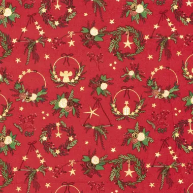 -Kerststof - katoen poplin - folie diverse kerstmotieven - rood - 22703-015 - Kerststof - katoen poplin - folie diverse kerstmotieven - rood - 22703-015