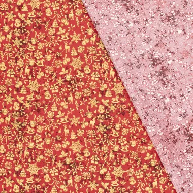 -Weihnachtsstoff – Baumwollpopeline – Folie mit verschiedenen Weihnachtsmotiven – rot – 22704-015 - Weihnachtsstoff – Baumwollpopeline – Folie mit verschiedenen Weihnachtsmotiven – rot – 22704-015
