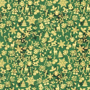 -Kerststof - katoen poplin - folie diverse kerstmotieven - groen - 22704-025 - Kerststof - katoen poplin - folie diverse kerstmotieven - groen - 22704-025