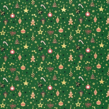 -Kerststof - katoen poplin - folie kerstballen - groen - 22706-025 - Kerststof - katoen poplin - folie kerstballen - groen - 22706-025