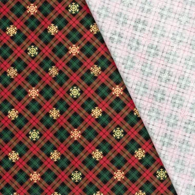 -Kerststof - flanel - folie sneeuwvlok - rood - 22710-015 - Kerststof - flanel - folie sneeuwvlok - rood - 22710-015