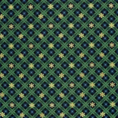 -Kerststof - flanel - folie sneeuwvlok - groen - 22710-025 - Kerststof - flanel - folie sneeuwvlok - groen - 22710-025