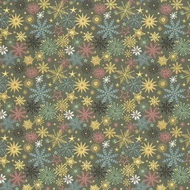 -Kerststof - katoen poplin - folie kerststerren - groen - 22723-028 - Kerststof - katoen poplin - folie kerststerren - groen - 22723-028