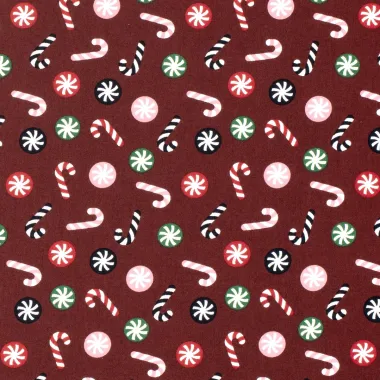 -Kerststof - katoen poplin - zuurstokken - rood - 22734-015 - Kerststof - katoen poplin - zuurstokken - rood - 22734-015