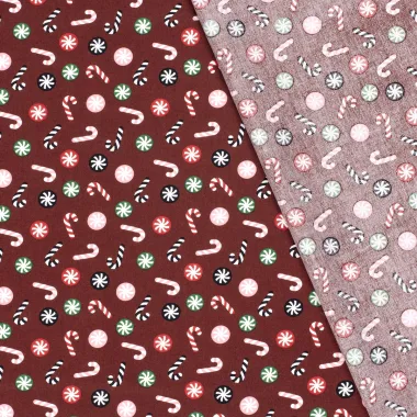 -Kerststof - katoen poplin - zuurstokken - rood - 22734-015 - Kerststof - katoen poplin - zuurstokken - rood - 22734-015
