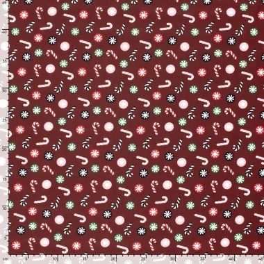 -Kerststof - katoen poplin - zuurstokken - rood - 22734-015 - Kerststof - katoen poplin - zuurstokken - rood - 22734-015