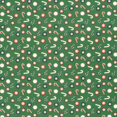 -Kerststof - katoen poplin - zuurstokken - groen - 22734-025 - Kerststof - katoen poplin - zuurstokken - groen - 22734-025