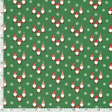 -Weihnachtsstoff – Baumwollpopeline – Gnome & Weihnachtssterne – grün – 22735-025 - Weihnachtsstoff – Baumwollpopeline – Gnome & Weihnachtssterne – grün – 22735-025