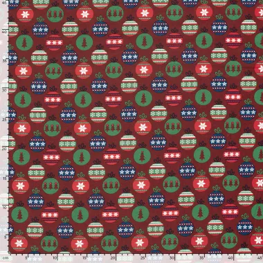 -Kerststof - katoen poplin - kerstballen - rood - 22736-015 - Kerststof - katoen poplin - kerstballen - rood - 22736-015