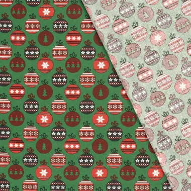 -Kerststof - katoen poplin - kerstballen - groen - 22736-025 - Kerststof - katoen poplin - kerstballen - groen - 22736-025