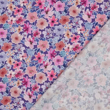 -Katoen stof - poplin - digitaal bloemen - paars multi - 26/5966-005 - Katoen stof - poplin - digitaal bloemen - paars multi - 26/5966-005