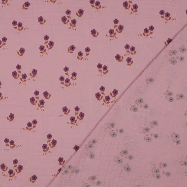 -Musselin – Blümchen – Mauve – 6126-014 - Musselin – Blümchen – Mauve – 6126-014