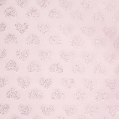 -Fleece stof - glitter hartjes - poederroze - 38004-120 - Fleece stof - glitter hartjes - poederroze - 38004-120